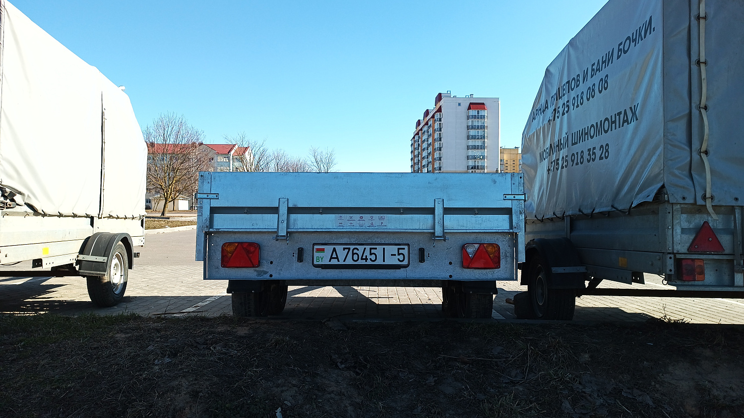 Аренда двухосного прицепа без тента 2,5x1,7м