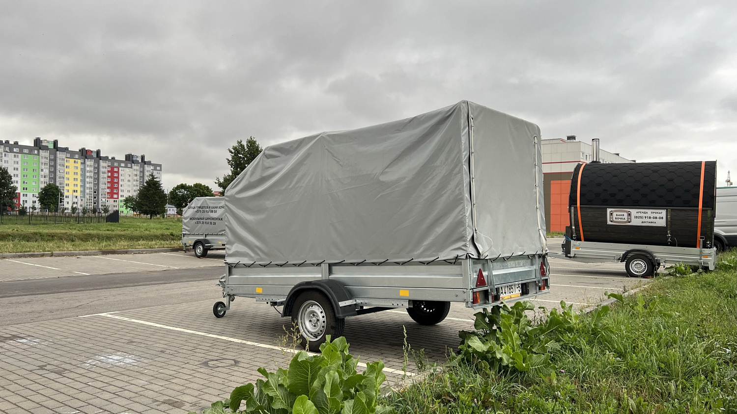 Аренда одноосного прицепа с тентом 3,0x1,5м